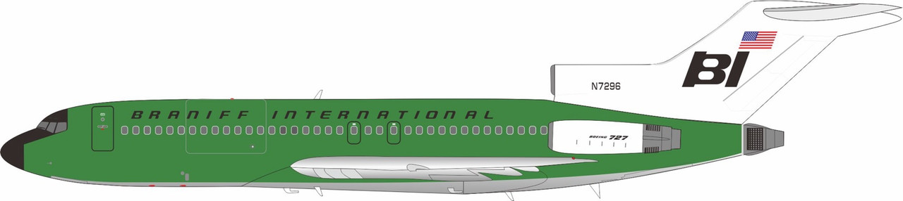 InFlight200 Braniff International Boeing 727-27C N7296 Panagra Green IF721BN0826 1:200 scale diecast model