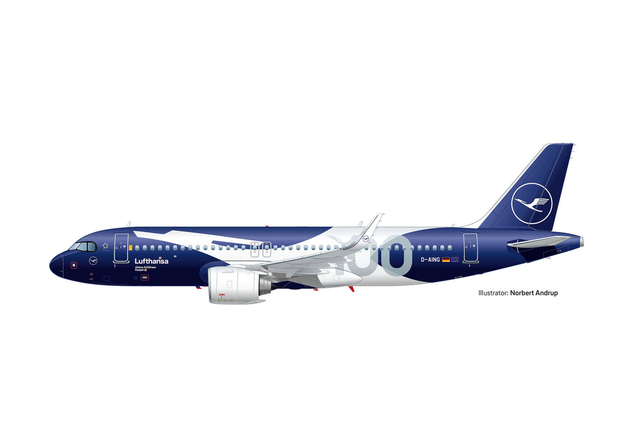 Herpa Lufthansa Airbus A320neo 100 YEARS HE539487 Scale 1:500