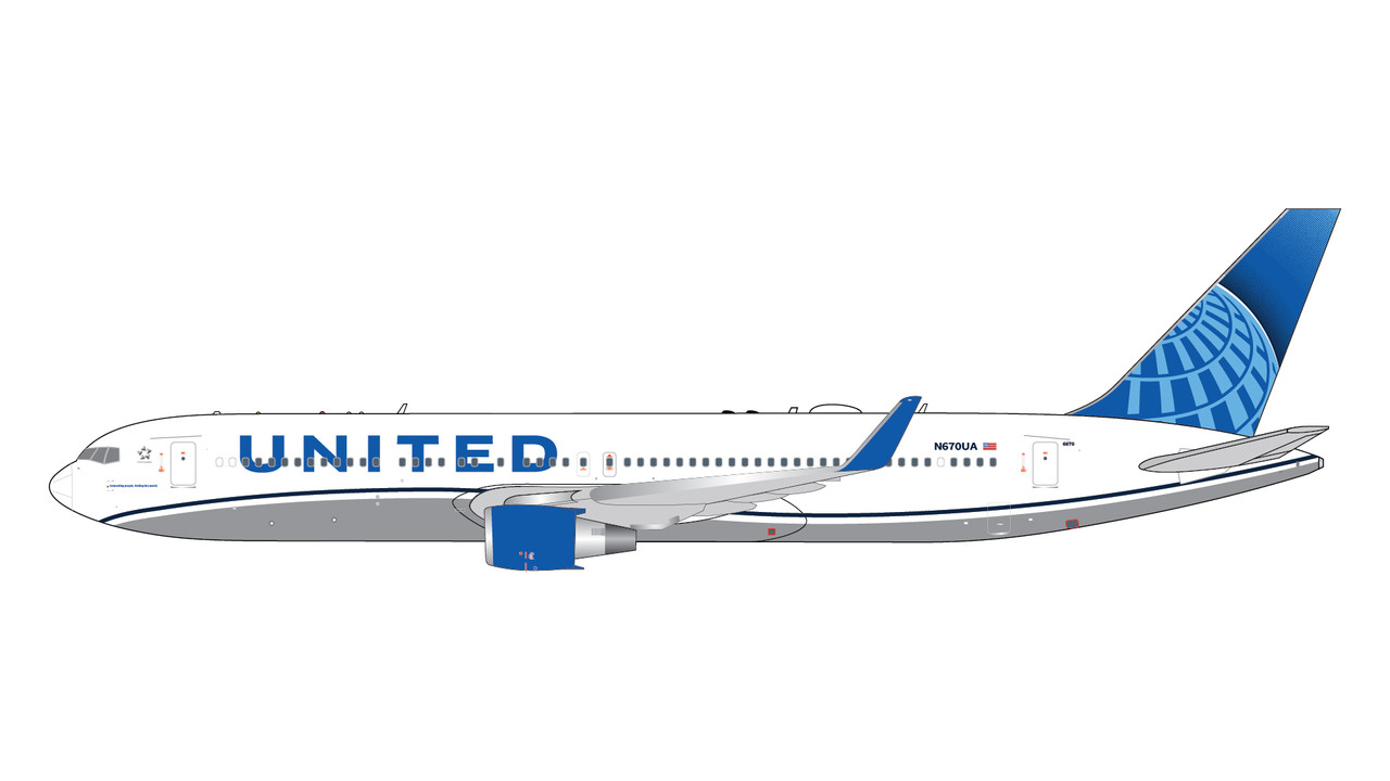 GeminiJets United Airlines Boeing 767-300ER N670UA GJUAL2227 1:400