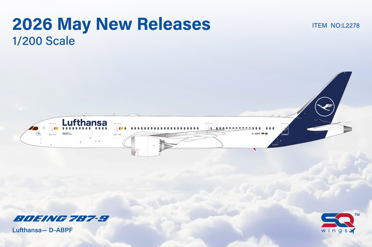 SQ Wings Lufthansa B787-9 Reg: D-ABPF L2278 Scale 1:200