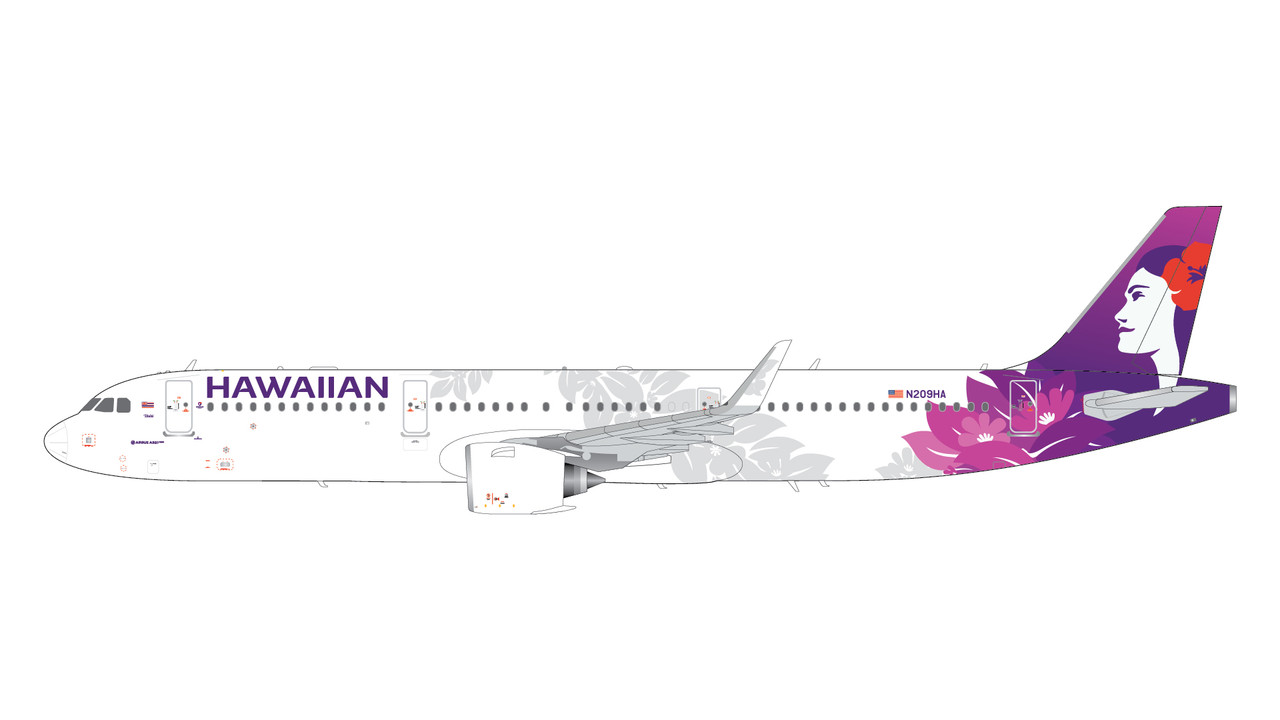 Gemini200 Hawaiian Airlines Airbus A321neo N209HA G2HAL1517 1:200