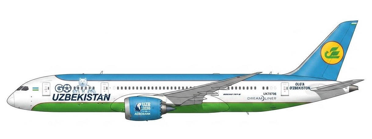 JC Wings Uzbekistan Airways Boeing 787-8 Dreamliner 
