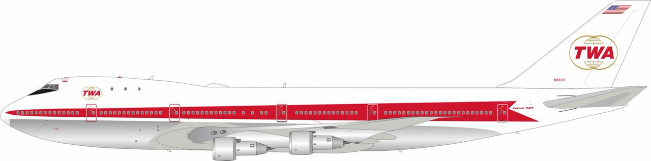 TWA Trans World Airlines Boeing 747-100 IF741TW0826P 1:200 InFlight200