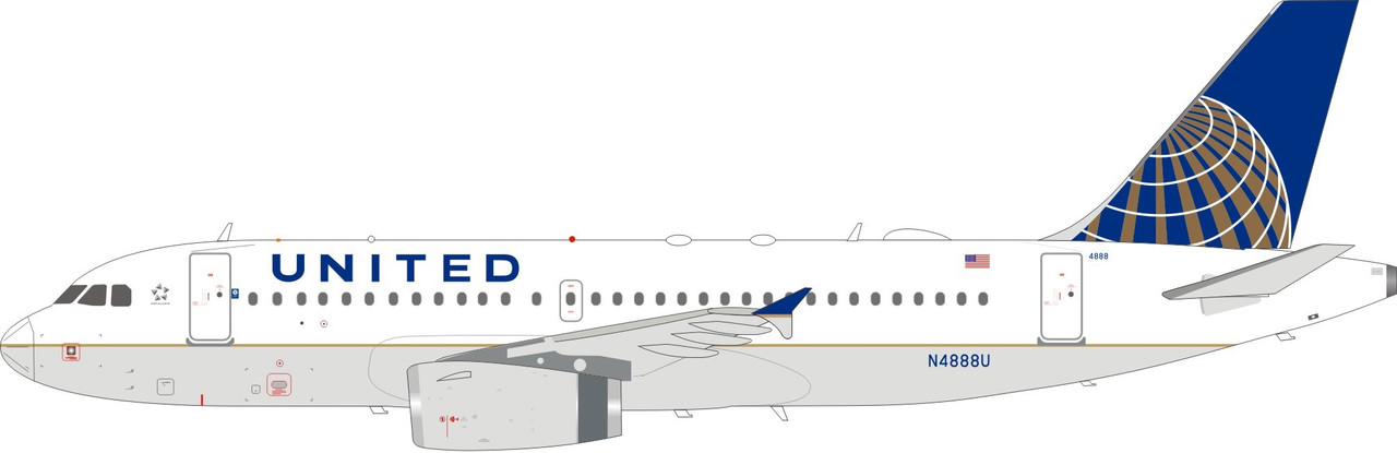 Inflight200 United Airlines Airbus A319-132 N4888U IF319UA1219 1:200