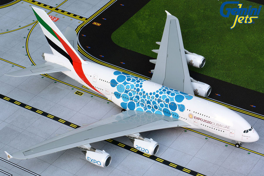 Gemini200 Emirates A380 A6-EOC (blue Expo 2020 livery) G2UAE779 1:200