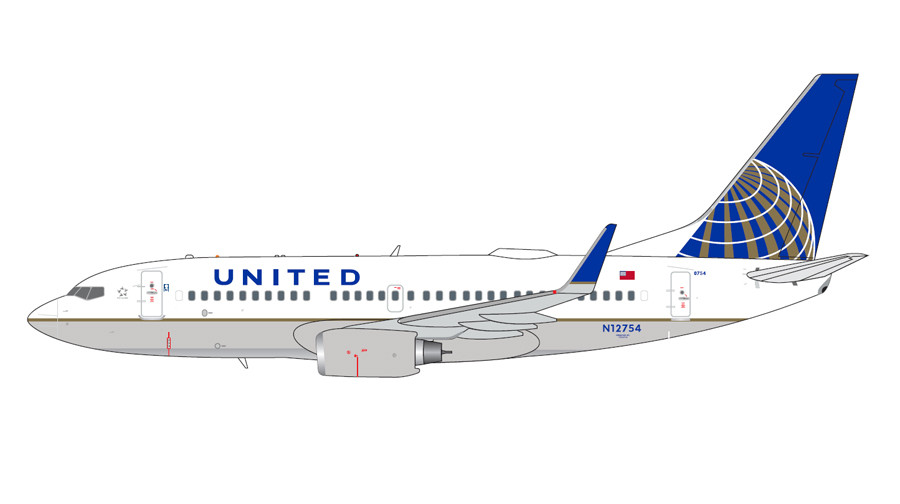 Gemini Jets United Boeing 737-700 N12754 GJUAL1601 1:400 Gemini Jets United Boeing 737-700 N12754 GJUAL1601 1:400