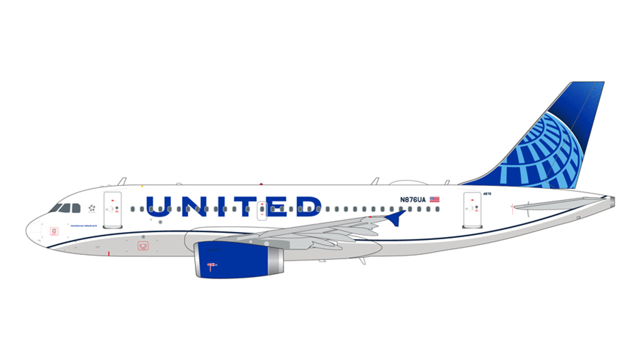 Gemini200 United A319 N876UA (new livery) G2UAL891 1:200