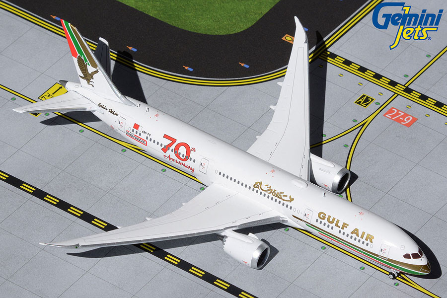 Gemini Jets Gulf Air B787-9 A9C-FG (70th Anniversary retro livery