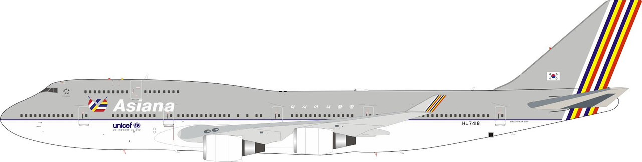 B-Models Asiana Airlines Boeing 747-400 HL7418 B-744-OZ-7418