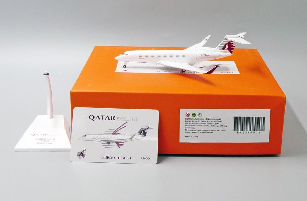 JC Wings QATAR EXECUTIVE GULFSTREAM G650 A7-CGA EW2G65003 1:200 w