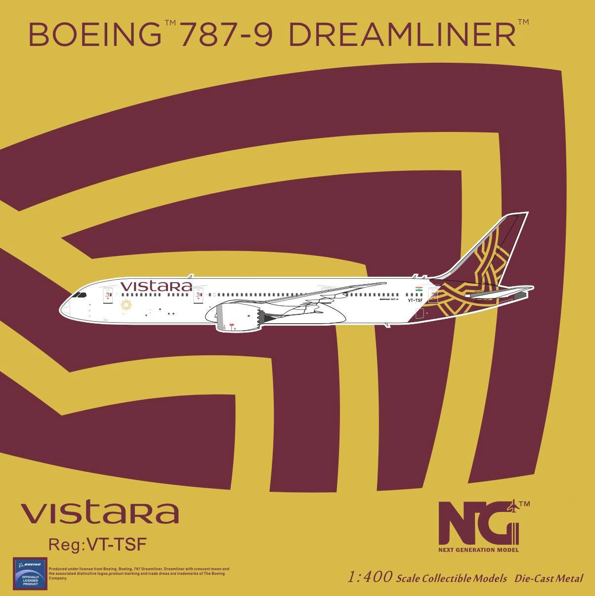NG Model Vistara 787-9 Dreamliner VT-TSF 55049 1:400