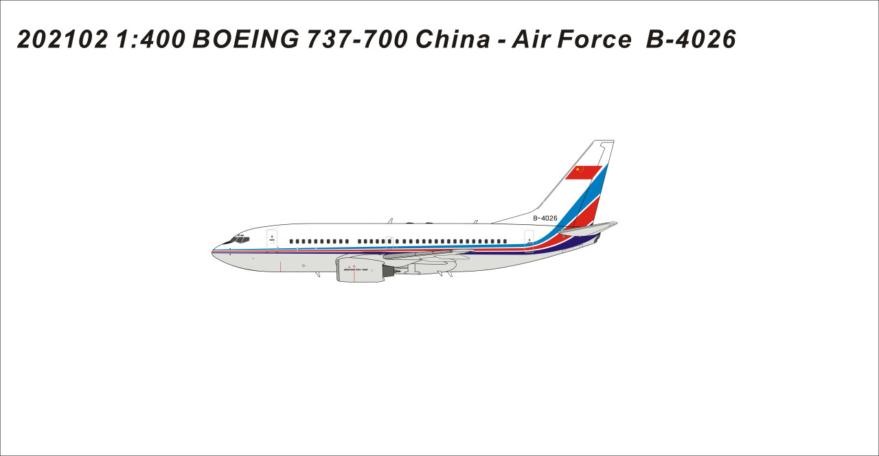 Panda Models PLAAF China Air Force B737 700 B 4026 202102 1:400