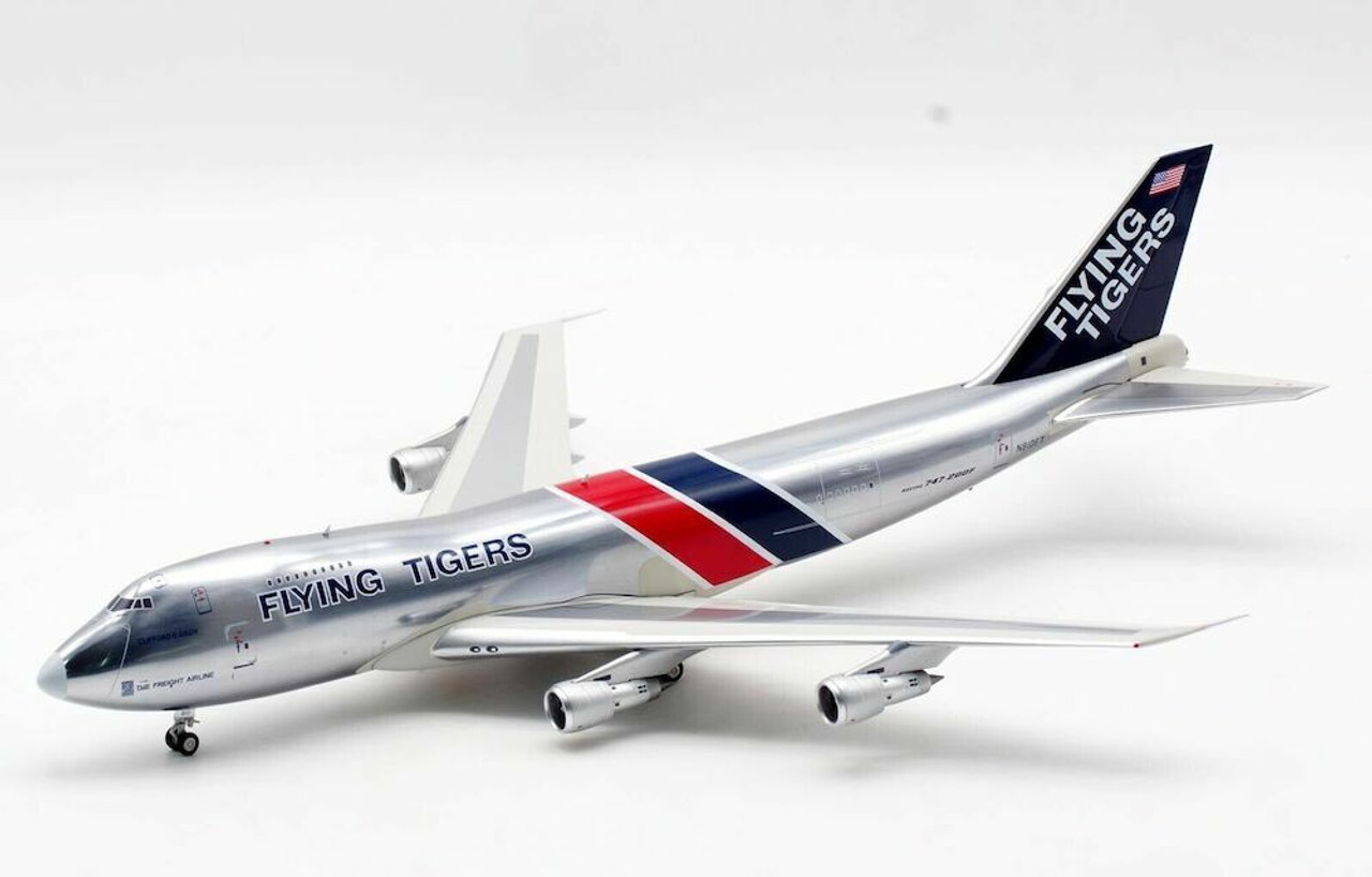 Flying Tigers Boeing 747-249F/SCD N810FT with stand POLISHED IF742FT0221P  1:200