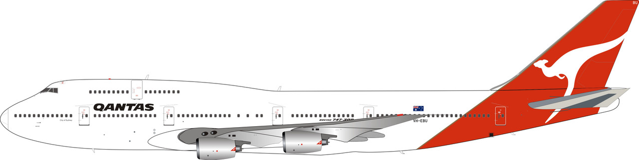 カンタス航空 Boeing 747-300 VH-EBU 1/200 カンタス航空 Boeing 747-300 VH-EBU 1/200 - メルカリ