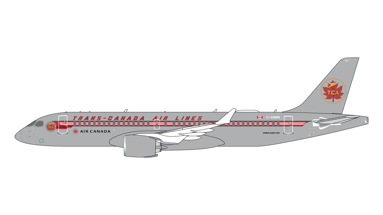 Gemini Jets Air Canada A220-300 Trans-Canada retro livery C
