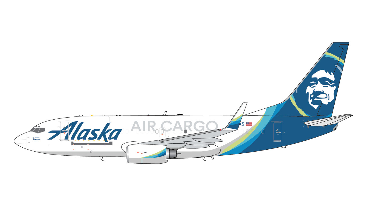 Gemini 1/200 B737-700BDSF アラスカ航空 フラップダウン Gemini Jets Alaska Air Cargo B737-700(BDSF) N627AS GJASA2028 1:400