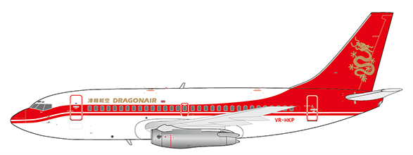 JC Wings Dragonair Boeing 737-200 VR-HKP EW4732001 Scale 1:400