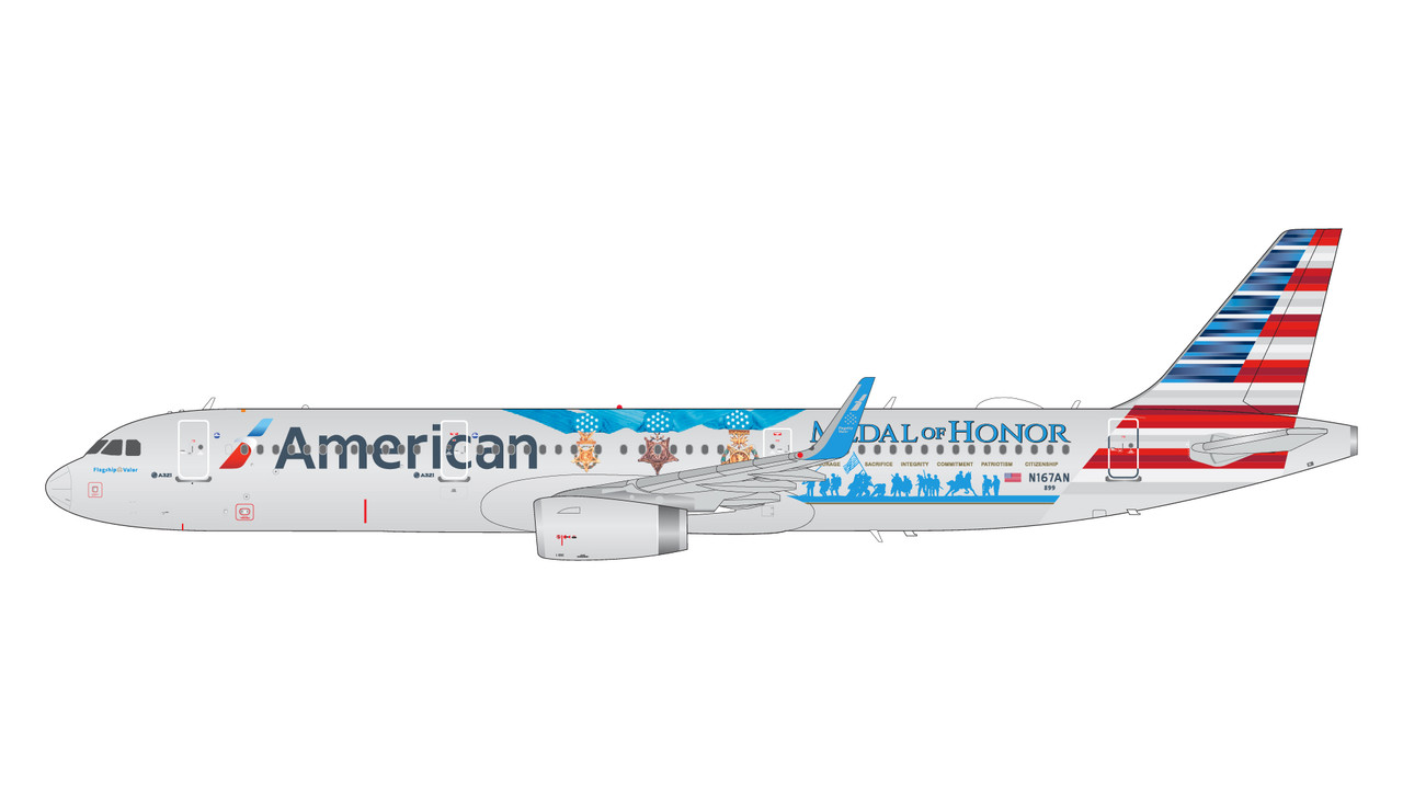 Gemini200 American Airlines A321200 N167AN “Flagship Valor/Medal of