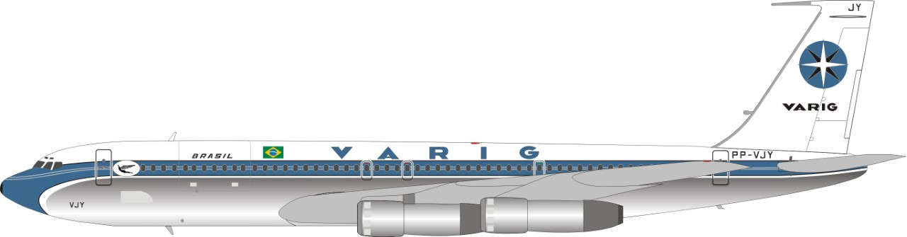 Inflight200 VARIG BOEING 707-300 PP-VJY plus stand RM2006 1:200