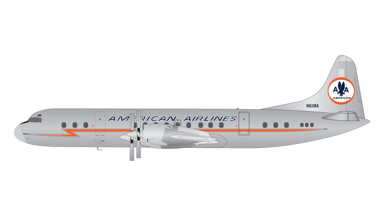 Gemini200 American Airlines L-188A Electra polished Astrojet