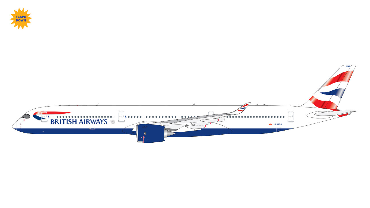 Gemini Jets British Airways A350-1000 flaps down G-XWBB GJBAW2111F