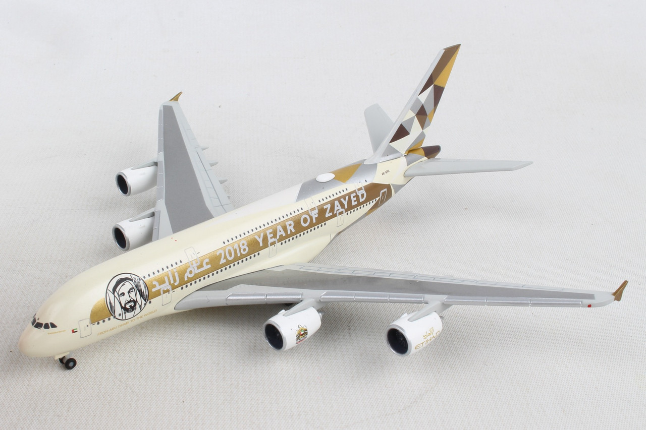 エティハド　A380 United Kingdom herpa 1/500 HERPA ETIHAD A380 1/500 YEAR OF ZAYED (**) - Airline Museum
