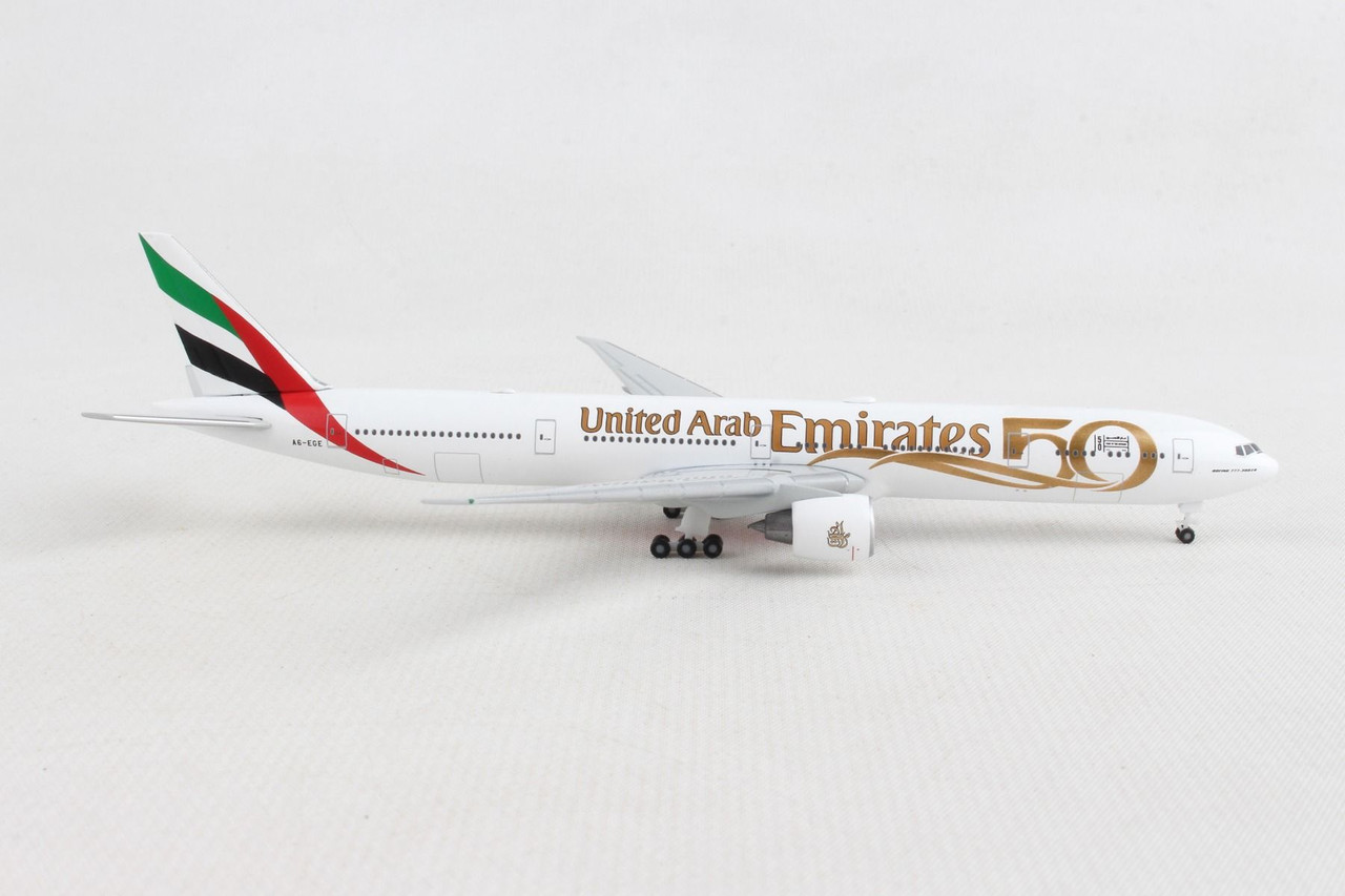 HERPA EMIRATES 777-300ER 50TH ANNIVERSARY HE536219 1:500