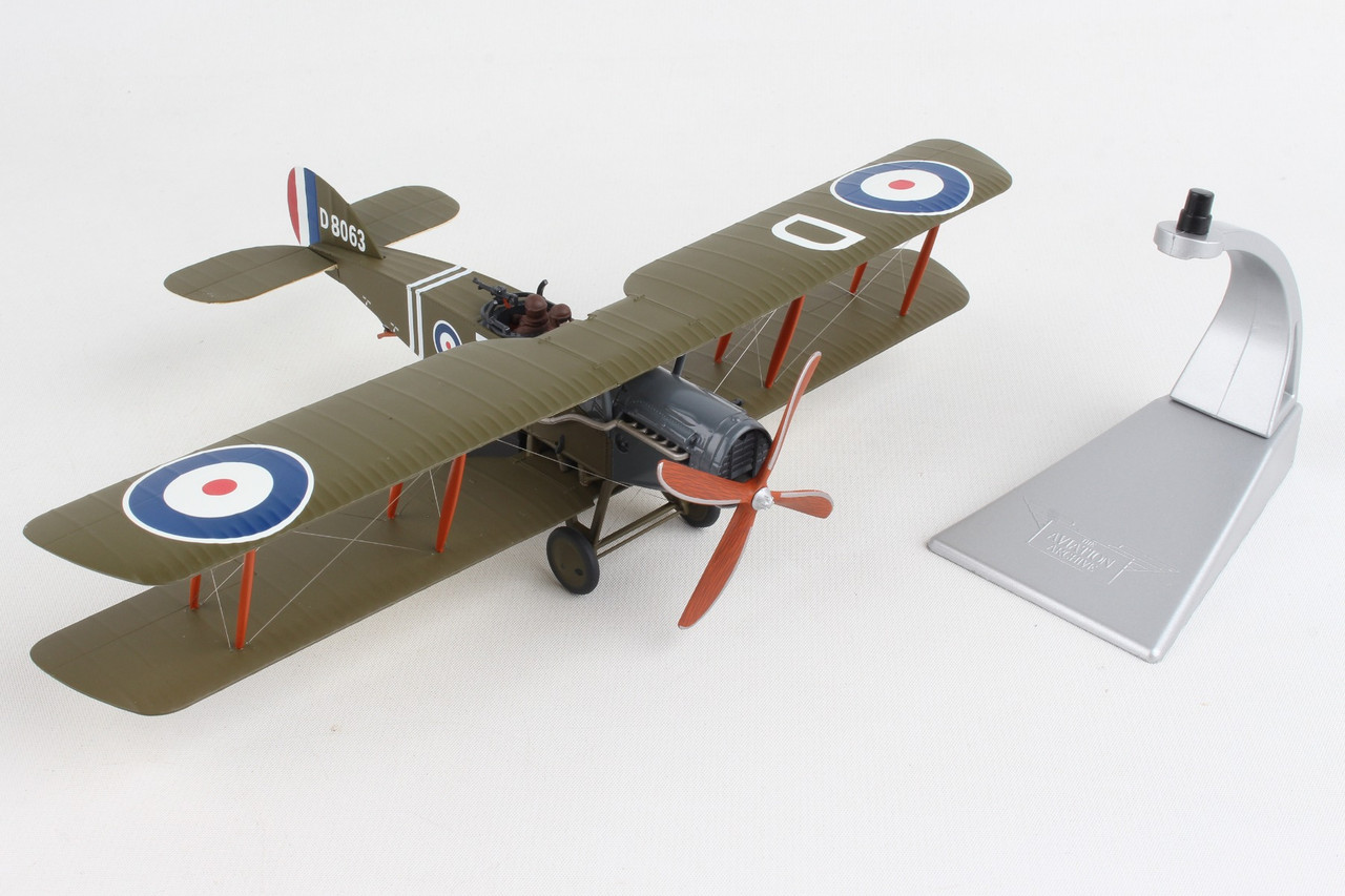 Oxford Diecast Modello Aereo Bristol F2B Fighter – Scala 1:48, Metallico Grigio, J7624, 2 Squadron, RAF - 5