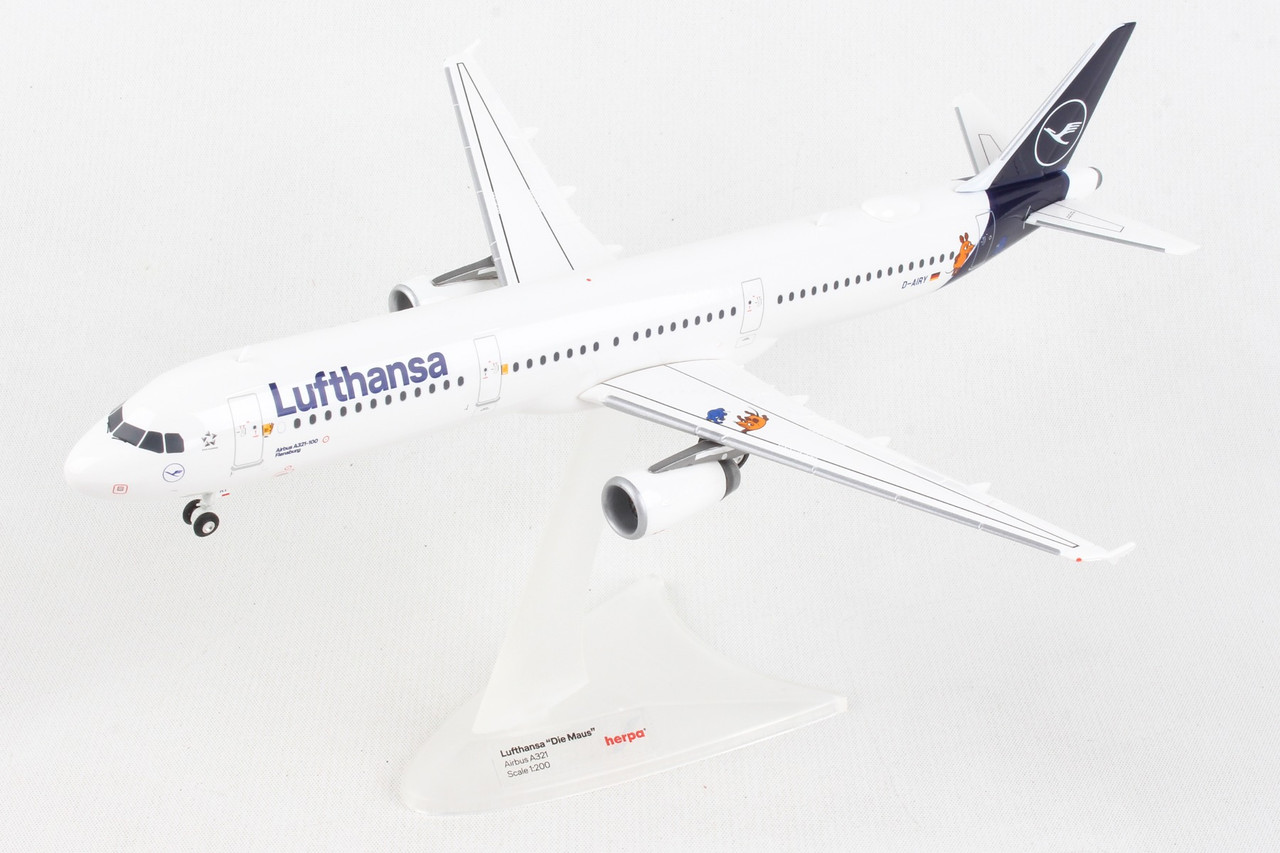 herpa Modello Aereo Airbus A321 Lufthansa Die Maus