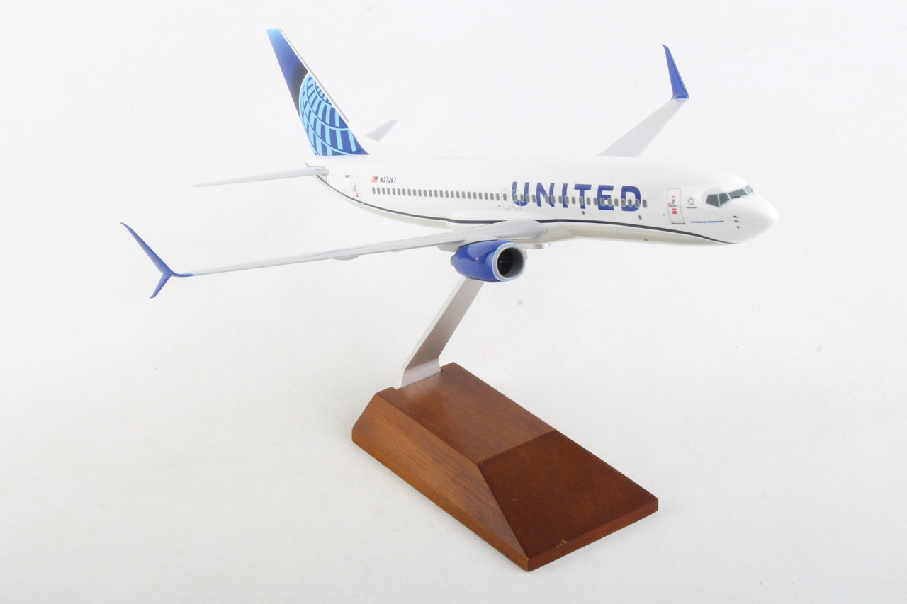 SKYMARKS UNITED 737-800 1/130 W/WOOD STAND 2019 NEW LIVERY - Diecast ...