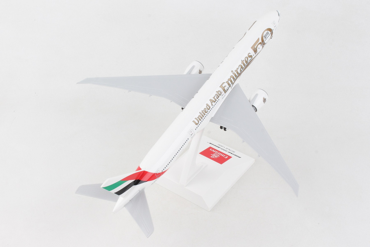 SKYMARKS EMIRATES 777-300ER 1/200 W/GEAR 50TH ANNIVERSARY