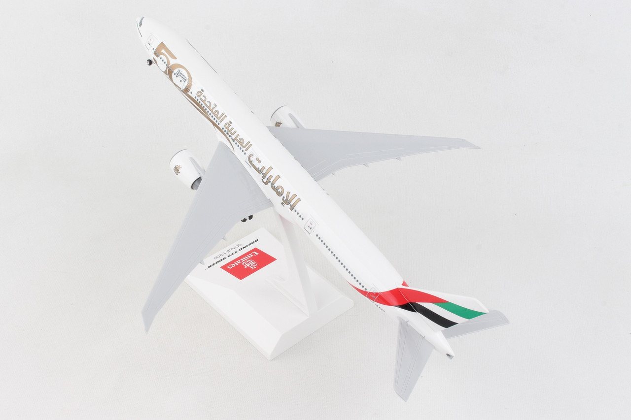 SKYMARKS EMIRATES 777-300ER 1/200 W/GEAR 50TH ANNIVERSARY