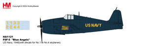 Hobby Master F6F-5 Hellcat "Blue Angels", US Navy, 1946 (with decals for No.1 to No.4 airplanes) HA1121 1:72 Hobby Master F6F-5 Hellcat "Blue Angels", US Navy, 1946 (with decals for No.1 to No.4 airplanes) HA1121 1:72