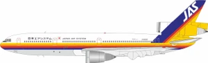 B-Models Japan Air System - JAS McDonnell Douglas DC-10-30 JA8550 with stand B-103-JAS-550 1:200