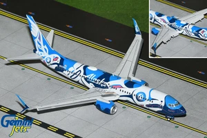 Gemini200 Alaska Airlines B737-800S Xaat Kwaani / Salmon People flaps dn N559AS G2ASA1246F 1:200