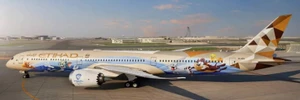 JC Wings Etihad Airways Boeing 787-10 Dreamliner "Warner Bros. World" Reg: A6-BMA With Antenna XX40293 1:400