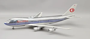 B-Models COLUMBIA Boeing 747-100 Airport 75 with stand B-741-AIRPORT75-50-P 1:200