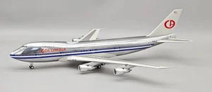 B-Models COLUMBIA Boeing 747-100 Airport 75 with stand B-741-AIRPORT75-50-P 1:200