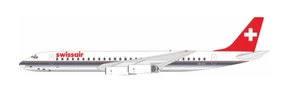 B-Models SWISSAIR DC-8-62 HB-IDG with stand B-862-SR-IDG-PR 1:200