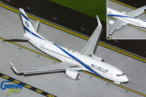 Gemini200 El Al Israel Airlines B737-800W 4X-EKK flaps down; upgraded stand G2ELY1360F Scale 1:200 Gemini200 El Al Israel Airlines B737-800W 4X-EKK flaps down; upgraded stand G2ELY1360F Scale 1:200