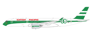 JC Wings Cathay Pacific Airbus A350-900XWB "80th Anniversary" Reg: B-LRJ "Flaps Down" With Antenna + Stand SA4113A Scale 1:400