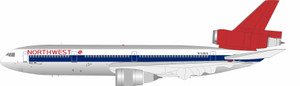 B-Models Northwest Airlines McDonnell Douglas DC-10-40 N159US Polished with stand B-104-NW-159P Scale 1:200