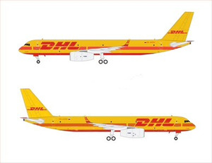 AviaBoss DHL Tupolev Tu-204C DHL RA-64024 Diecast Model with Interchangeable Gear. Includes Stand A2071 Scale 1:200