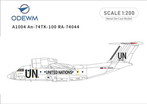 ODEWM United Nations Antonov An-74TK-100 RA-74044 Diecast Model. Does Not Include Stand A1004 Scale 1:200