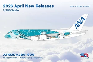 SQ Wings All Nippon Airways A380 Reg: JA382A "ANA Green Turtle" "Flaps Down" L2265FD Scale 1:200