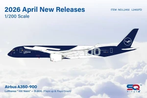 SQ Wings Lufthansa A350-900 Reg: D-AIXL "100 Years" "Flaps Down" L2402FD Scale 1:200
