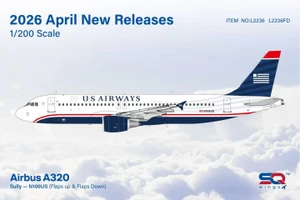 SQ Wings US Airways A320 Reg: N106US "Sully" "Flaps Down" L2236FD Scale 1:200