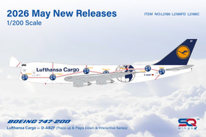 SQ Wings Lufthansa Cargo B747-200 Reg: D-ABZF "Service Revolution" special colours /"Flaps Down" L2186FD Scale 1:200