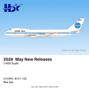 HX Models Pan Am B747-100 "Clipper Dashing Wave" Reg: N749PA "Flaps Down" B551412PF Scale 1:400