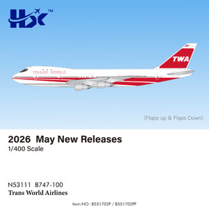 HX Models Trans World Airlines B747-100 Reg: N53111 "Flaps Down" B551702PF Scale 1:400
